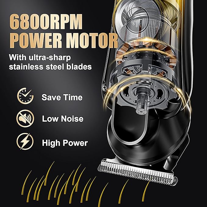 6-in-1 Hair Clipper Beard Trimmer for Men, IPX6 Waterproof Electric Shaver
