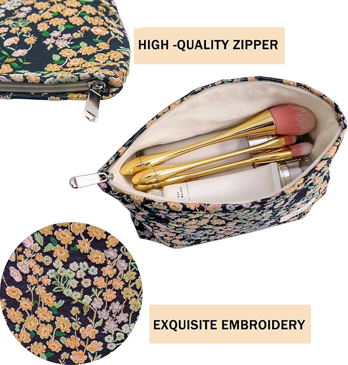 getgto 2 Pcs Makeup Bags, Large Cosmetic Bag Travel Toiletry Bag