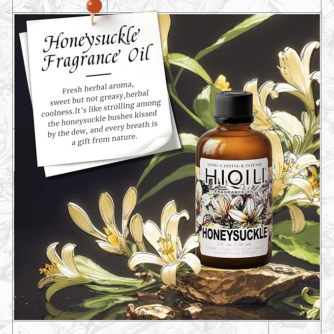 HIQILI Honeysuckle Fragrance Oil for Diffuser & DIY Candle Making - 1 Fl Oz