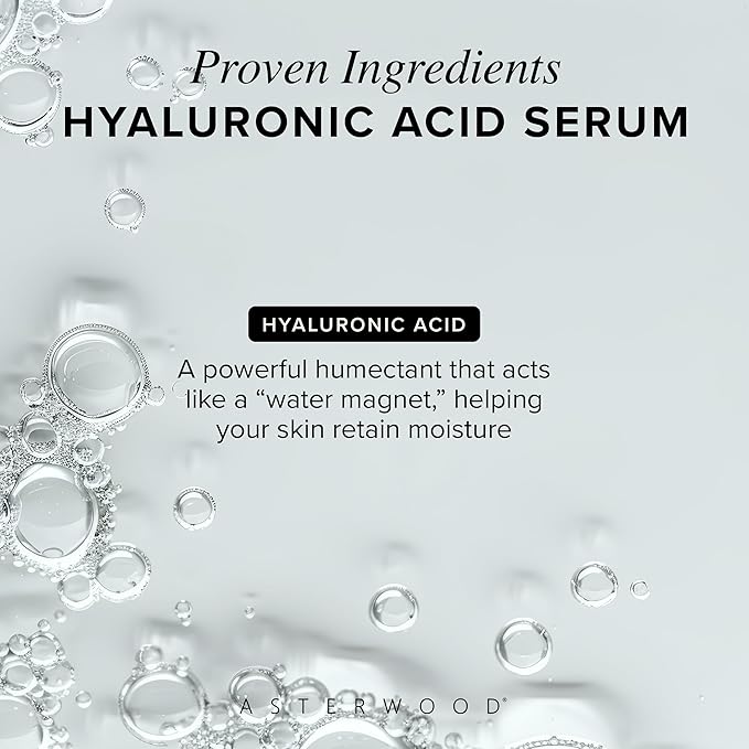 Asterwood Pure Hyaluronic Acid Serum for Face, Anti-Aging & Hydrating