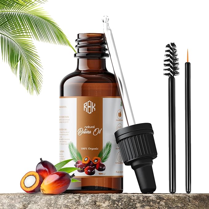 RAQK Batana Oil for Hair Growth Natural Scalp Oil for Strengthening, Repairing Damaged Hair, and Encouraging New Growth Pure & Paraben-Free Hair Growth Oil with Easy Dropper Lid and Eyelash kit