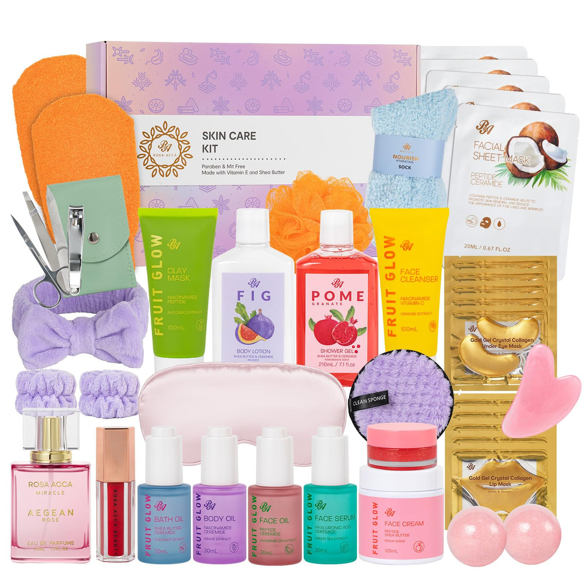 Gifts for Women & Men, 30Pcs Birthday Gift for Women, Face Skin Care Set