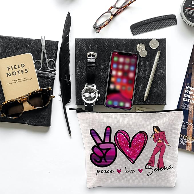 BLUPARK Song Makeup Bag Singer Fan Gift Music Inspired Cosmetic Bag (Peace Love Se)