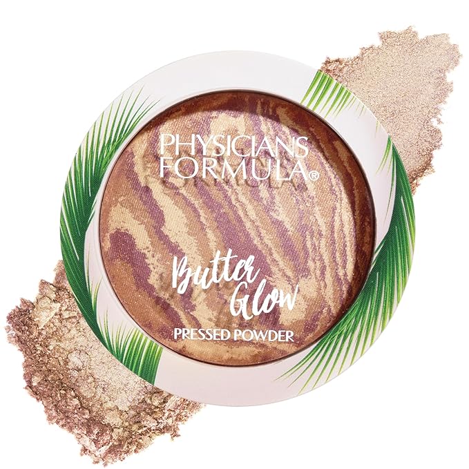 Physicians Formula Butter Glow Pressed Powder, Radiance-Boosting Face Powder with Murumuru Butter for Soft-Focus Finish – Natural Glow