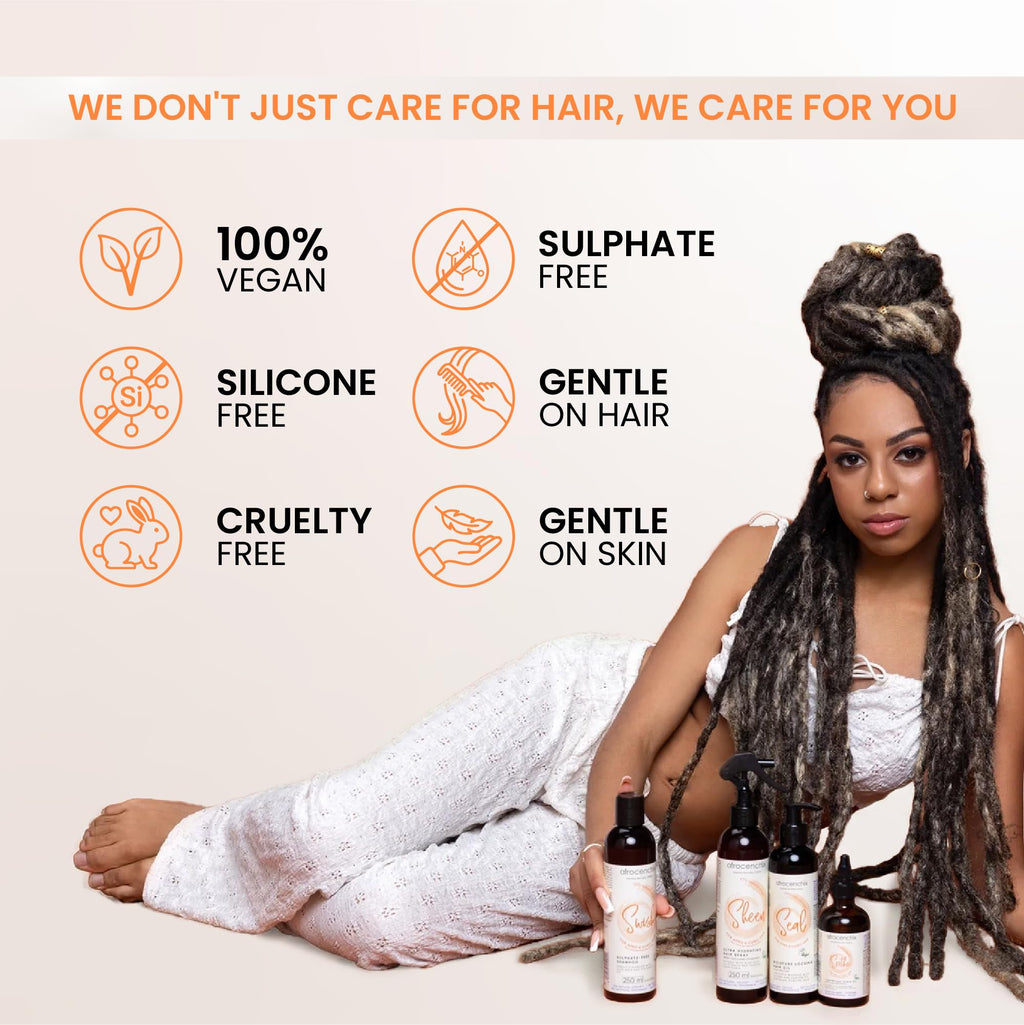 Afrocenchix Seal - Jojoba Oil for Afro and Curly Hair - Moisture Locking Pure and Natural Joba and Castor Oils for Shine, Growth, and Thicker Healthier Hair - Organic Vegan Formula - 200ml (7oz)