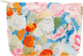 Flat Makeup Bag for Women,Zipper Cosmetic Pouch for Purse,Garden Orange