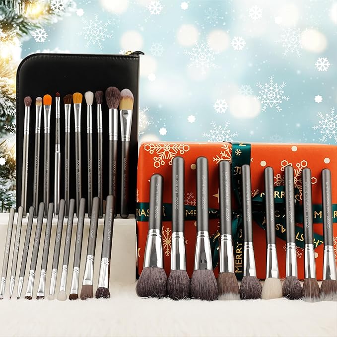 docolor 29Pcs Makeup Brushes Set with Goat Synthetic Fiber, PU Flip Case