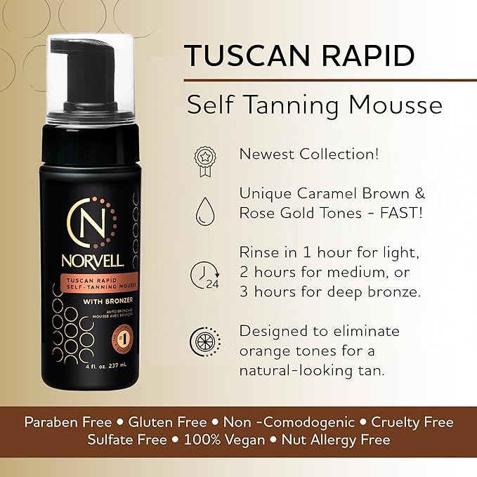 Norvell Tuscan Rapid Self Tanner Mousse 4 fl oz with Bronzer