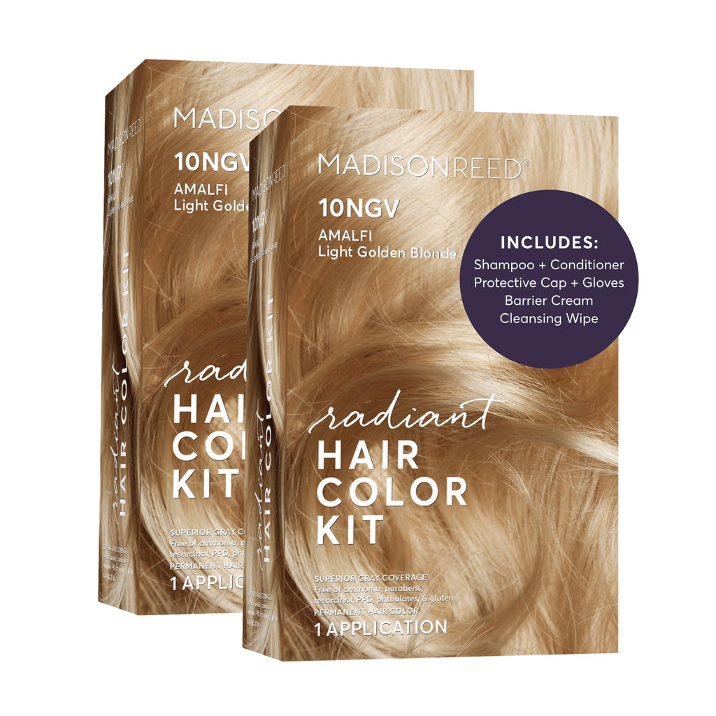 Madison Reed Radiant Hair Color Kit, 10NGV Light Golden Blonde, 2 Pack