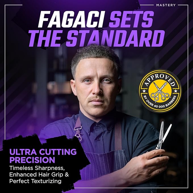 Fagaci Thinning Shears 6 Inch, Texturizing 2x Faster T-Shape Teeth