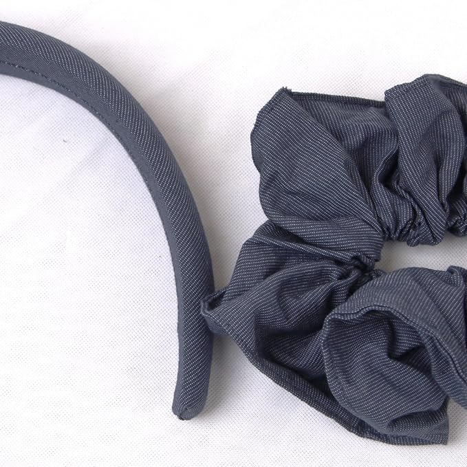 XYNAME Headband and Scrunchie Set for Women 2Pack Hair Ties for Girls Elastics Bands Ponytail Holder Hair Accessories Royal Blue