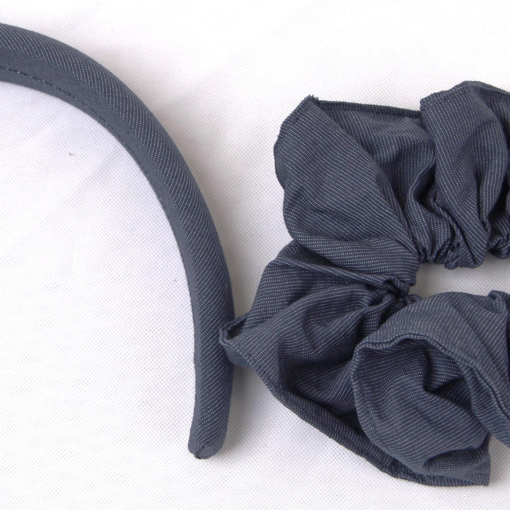 XYNAME Headband and Scrunchie Set for Women 2Pack Hair Ties for Girls Elastics Bands Ponytail Holder Hair Accessories Royal Blue
