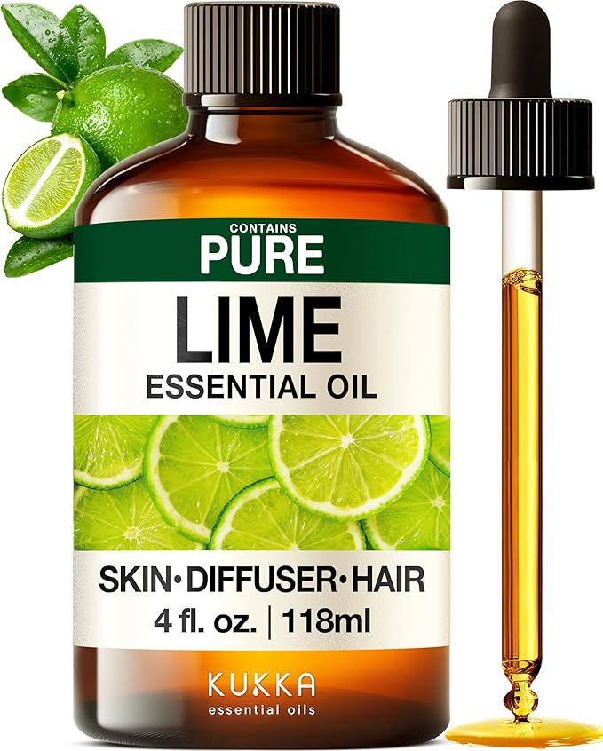 100% Pure Lime Oil - 4 Fl Oz Lime Essential Oil for Hair, Skin, Diffuser, Aromatherapy & DIY Soap Making Scent