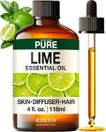100% Pure Lime Oil - 4 Fl Oz Lime Essential Oil for Hair, Skin, Diffuser, Aromatherapy & DIY Soap Making Scent