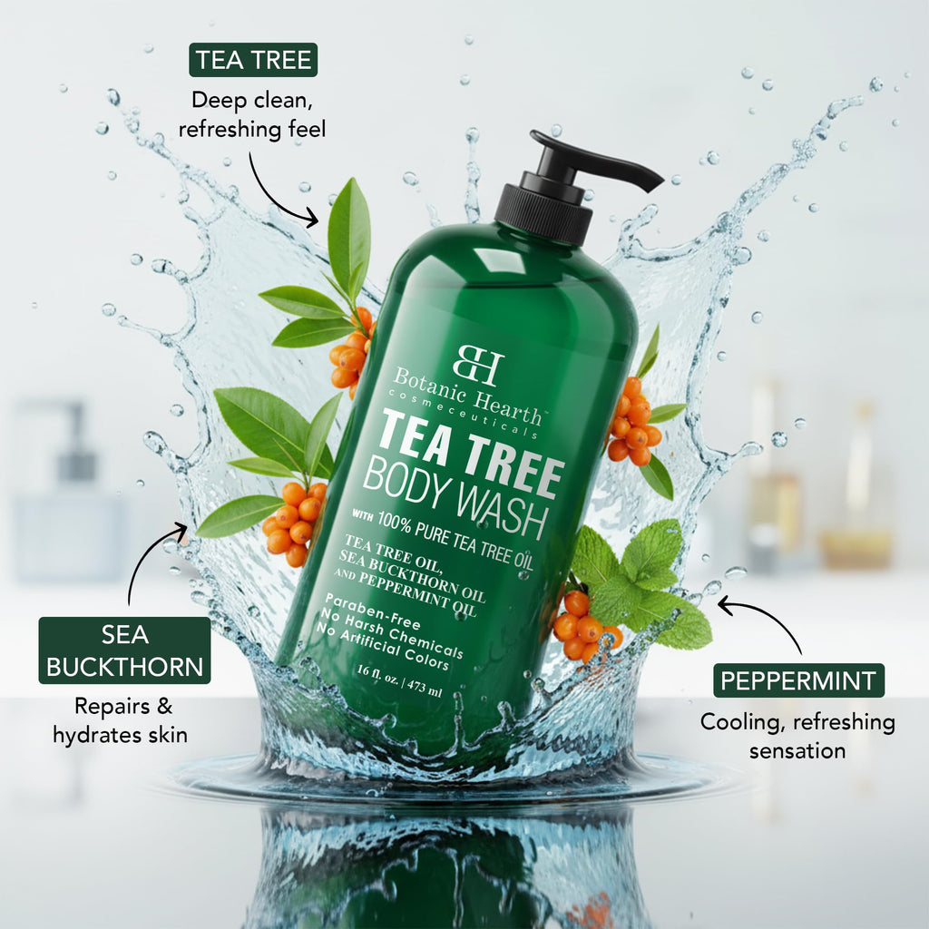 Botanic Hearth Tea Tree Body Wash With 100% Tea Tree Oil - 16 Fl oz