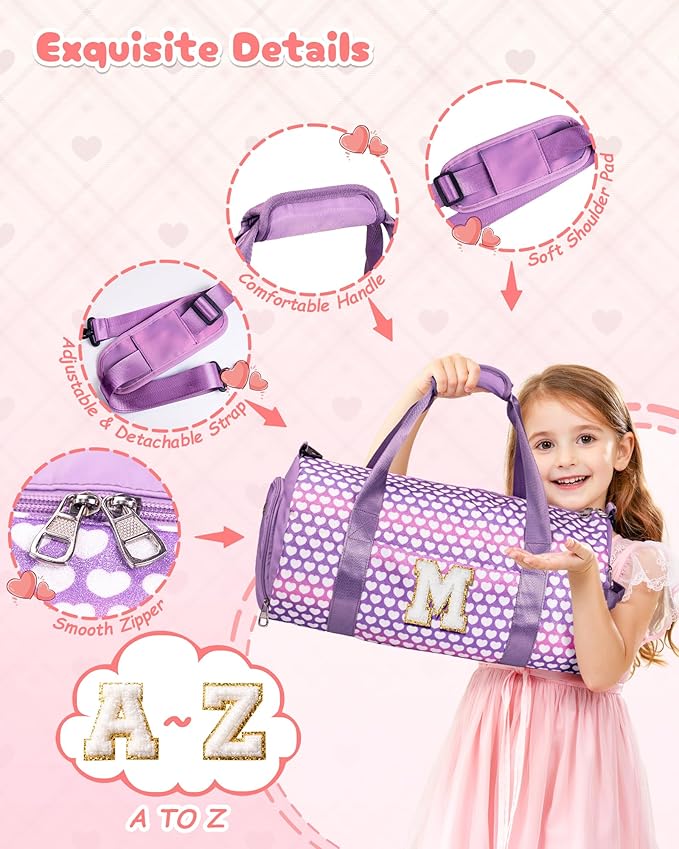 Vogewood Birthday Gifts for 8 Year Old Girl-Kids Glitter Travel Duffle Bag