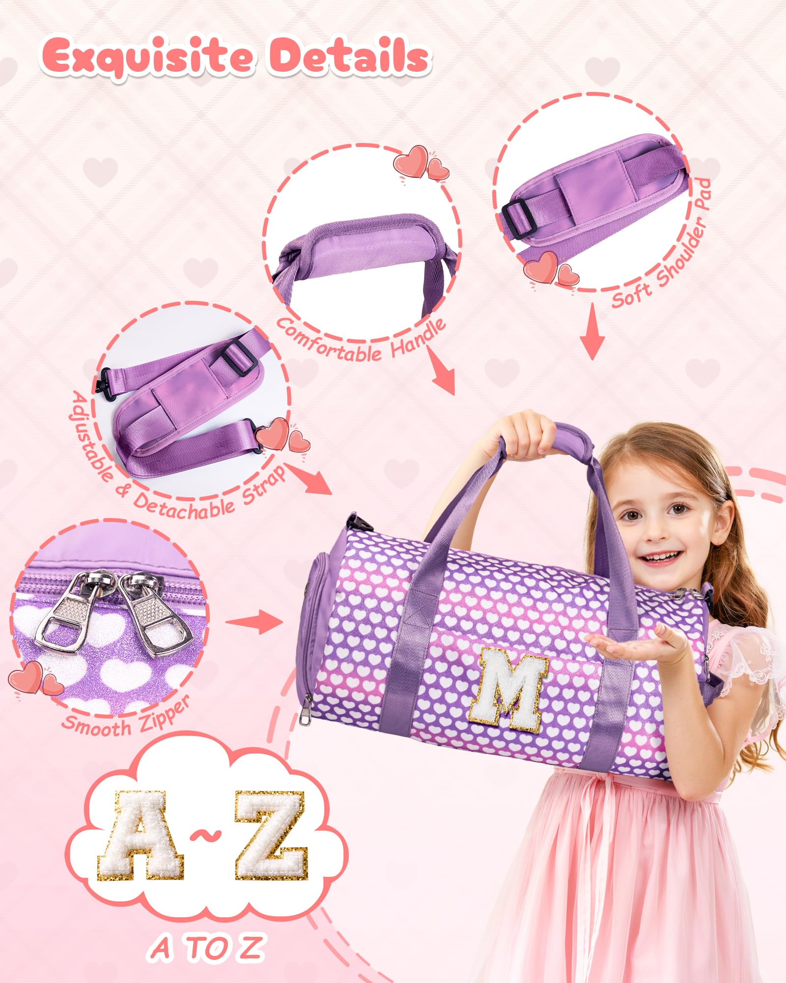 Vogewood Initial Birthday Gifts for 9 Year Old Girl,Kid Glitter Travel Bag