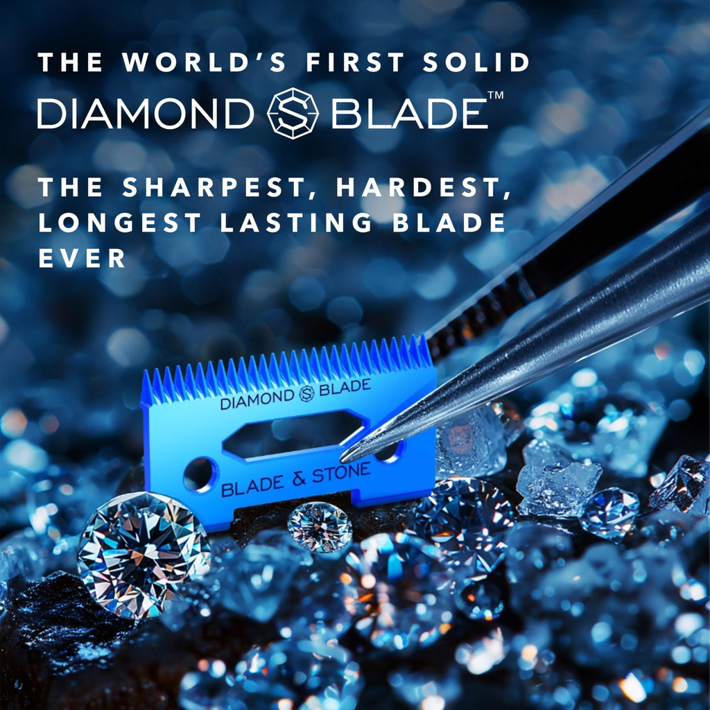 Blade & Stone™ Professional Barber Hair Clippers for Men PC801 Clipper | Diamond-S™ Blade | Micro-Gap Tech | Professional 7200 RPM Digital Motor, All-Metal, Cordless Clippers - Dark Night