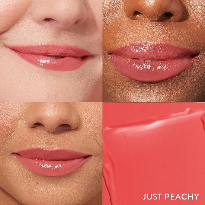 LAURA GELLER NEW YORK Jelly Balm Tinted Lip Balm – Just Peachy – Hydrating Lip Color with Shine Finish – Squalane & Vitamin E – Buildable Sheer to Medium Coverage – Vegan & Cruelty-Free