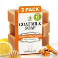 Southern Natural Turmeric Soap Bar, 3 Pack, For Face & Body, With Goat Milk