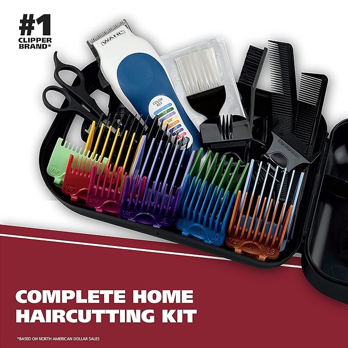 Wahl Clipper USA Color Pro Corded Haircutting Kit with Color Guide Combs