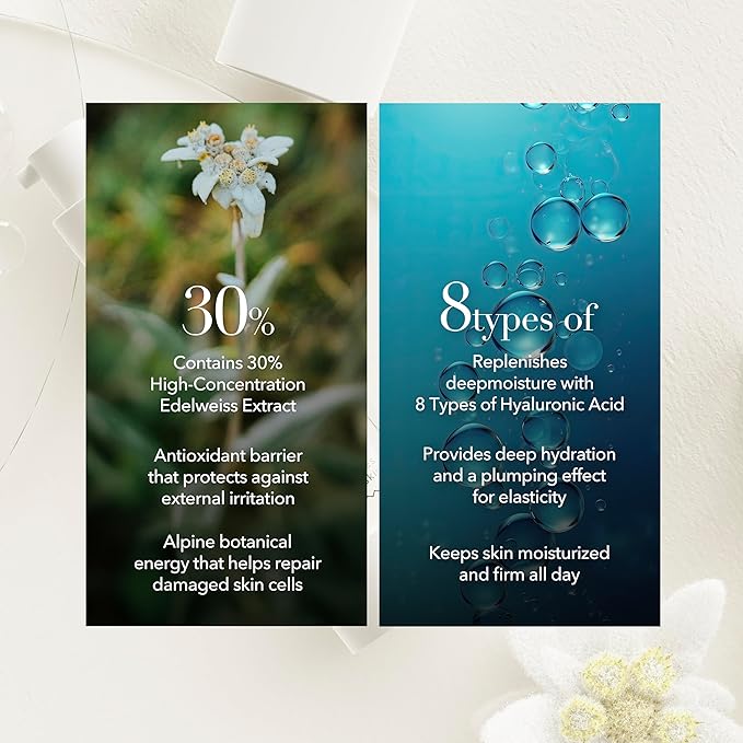 Fleradi Edelweiss Essence: 30% Flower Extract Jelly Serum - Non-Sticky Hydration, Crafted by Renowned Korean Skincare Experts