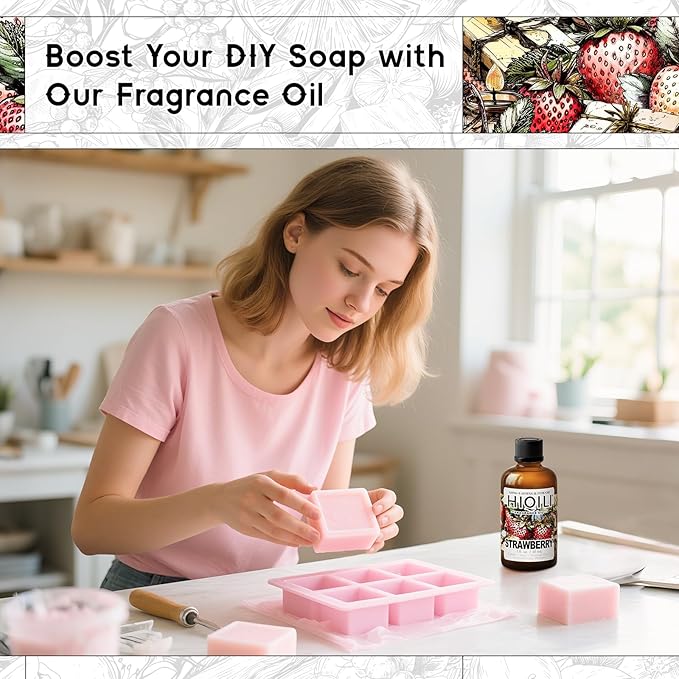 HIQILI Strawberry Fragrance Oil, DIY Fruity Scent Perfume - 1 Fl Oz