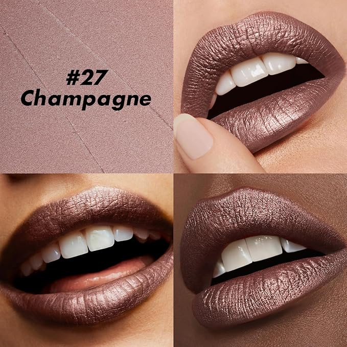 FOCALLURE Ultra Chic Lipstick,Moisturizing Lip Crayon,Lightweight Color without Drying or Fading,Long Lasting Lips Makeup,#27 Champagne