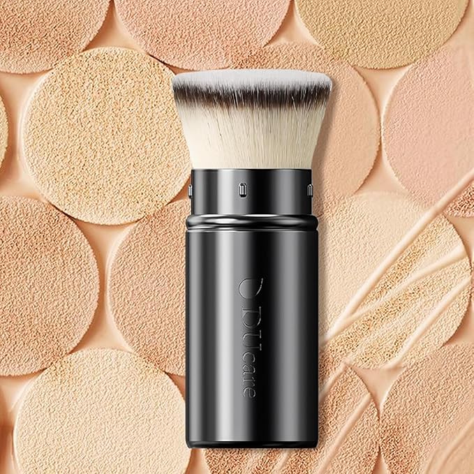DUcare Self Tanner Brush Body Makeup Brush for Flawless Leg Makeup, Retractable Kabuki Foundation Brush for Face Body, Full Coverage Tanning Blend Applicator for Bronzer & Lotion Tan Mousse
