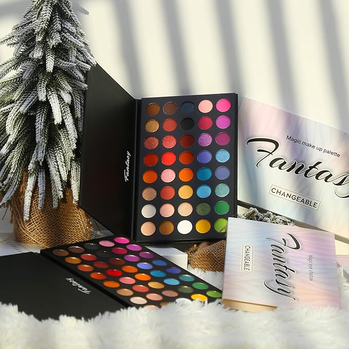 UCANBE Highly Pigmented Eye Makeup Palette, Matte Shimmer Metallic Eyeshadow Pallet Long Lasting Blendable Natural Colors Make Up Eye Shadows Cosmetics Gift Kit