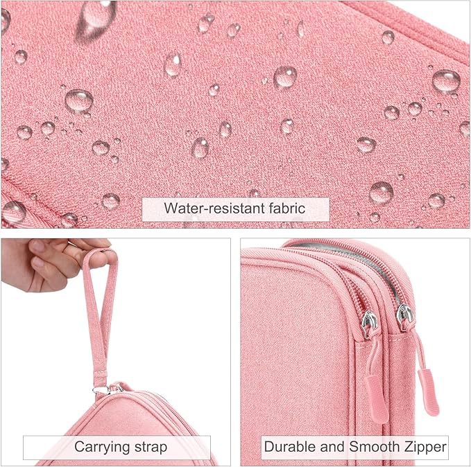 FYY Electronic Organizer, Travel Tech Pouch Bag, Medium, Pink