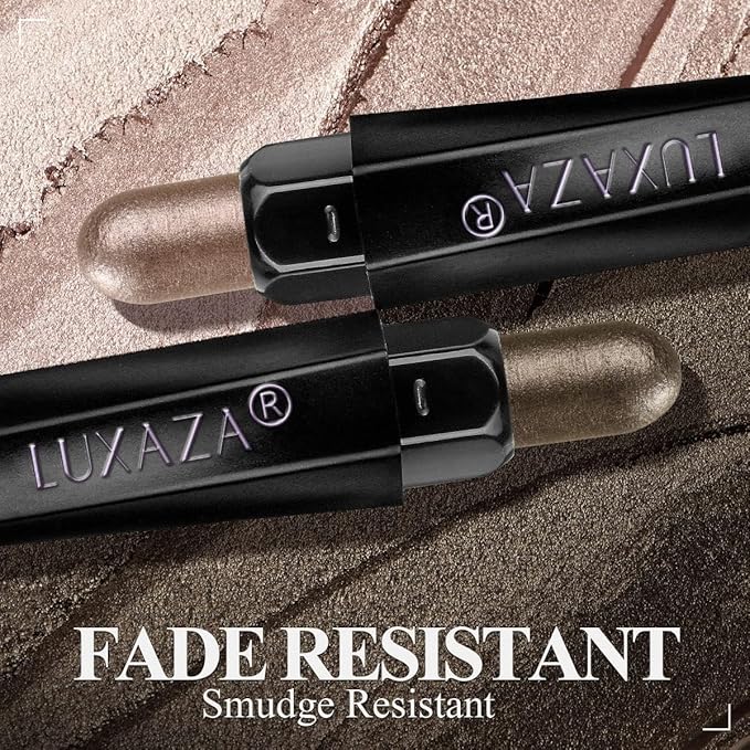LUXAZA 6PCS Eyeshadow Stick Makeup Sets, Crease-Proof Shadow,Metallic And Matte Shimmer Eye Shadow Eye Brightener Stick Pencil Crayon, B01-Pink Brown