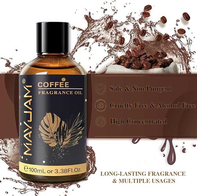 MAYJAM Coffee Fragrance Oil Essential Oils for Diffusers, 100ML/3.38FL.OZ