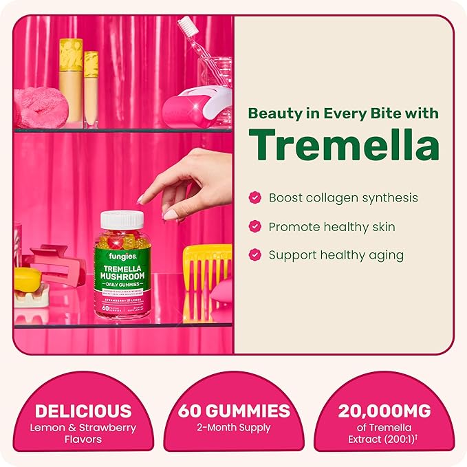 Fungies Tremella Extract Gummies | 60 Count | Beauty Gummy Supplement