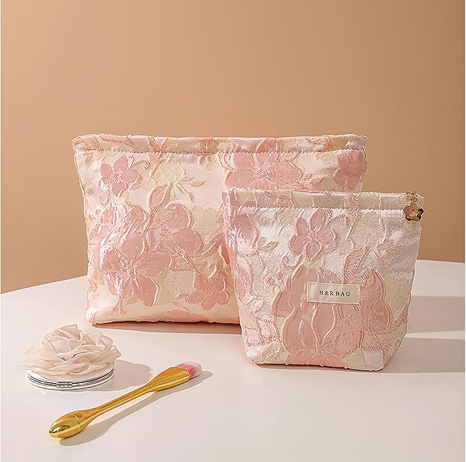getgto 2 Pcs Makeup Bags, Large Cosmetic Bag Travel Toiletry Bag