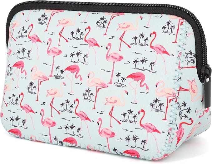 AJLTPA Waterproof Neoprene Cosmetic Bag, Flamingo