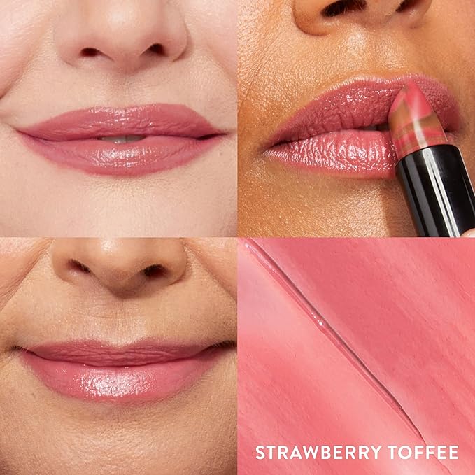 LAURA GELLER NEW YORK Italian Marble Sheer Lipstick - Strawberry Toffee - Hydrating & Lightweight - Vitamin E & Caster Seed Oil - Cream Finish