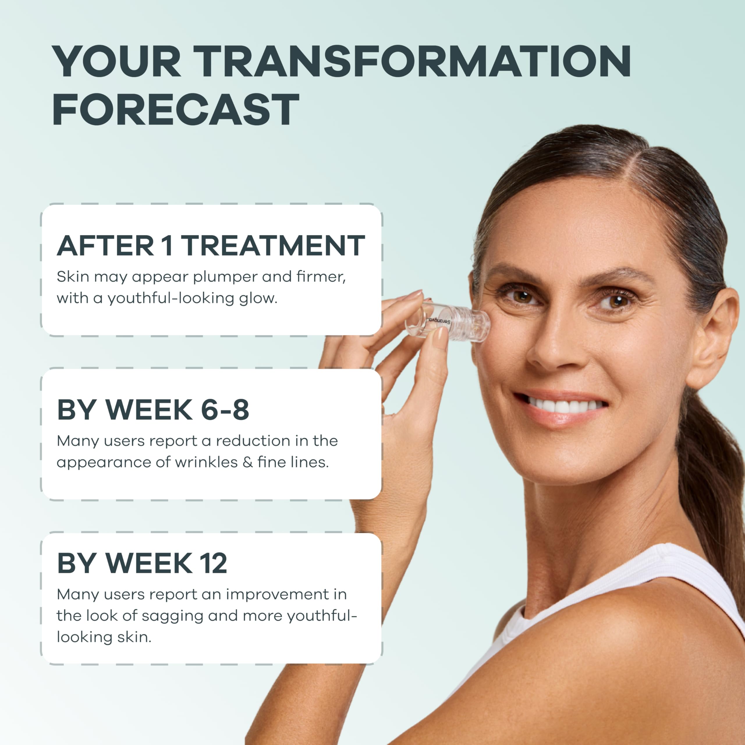 Seranova Micro Infusion System for Face & Neck 0.05mm Stamp with Hyaluronic Acid & Collagen Peptide Serum for Firmer Smoother-Looking Skin, Easy 5-Minute At-Home Skin Care Application - 3 Month Supply