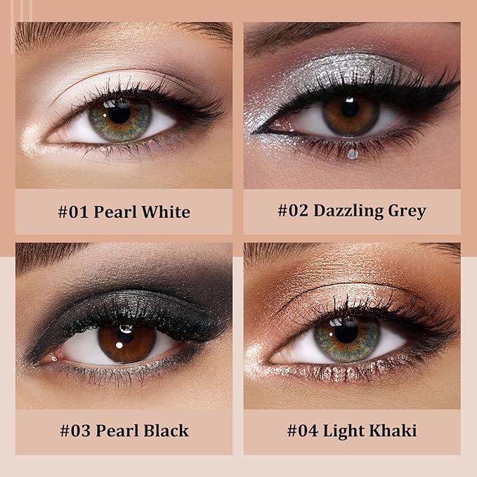 MooGlamor Colorful Shimmer Eyeshadow Eye Shadow Sticks Set (Type A 8 Pcs)