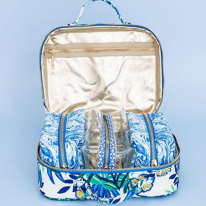 Lilly Pulitzer 4 Piece Travel Toiletry Bag Set, The Hottest Spot
