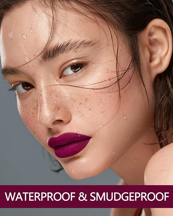 MAKI YIKA Dark Purple Lipstick Matte for Women Color Stay Long Lasting Lipsticks