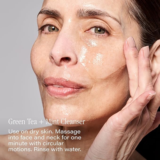 SKINN Day and Night Face Wash Set - Green Tea Mint + Olive Enzyme Cleanser