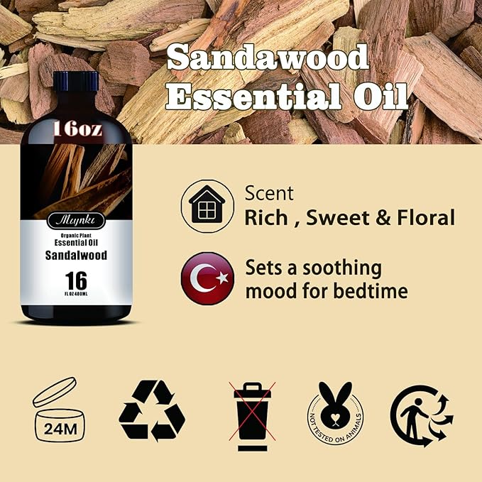 MLYNKL Sandalwood Essential Oil,Sandalwood Oil for Home,16 fl oz