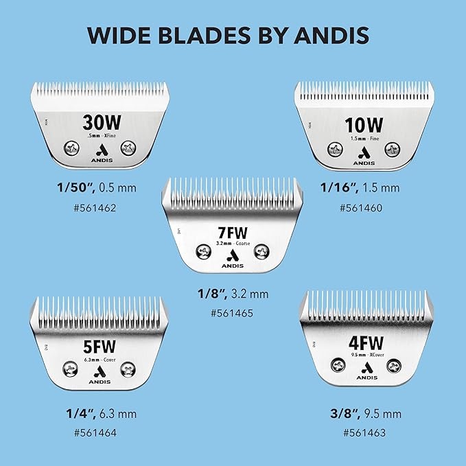 Andis 561465 ceramicEDGE Wide Blade, #7FW Coarse Tooth, Stainless Steel