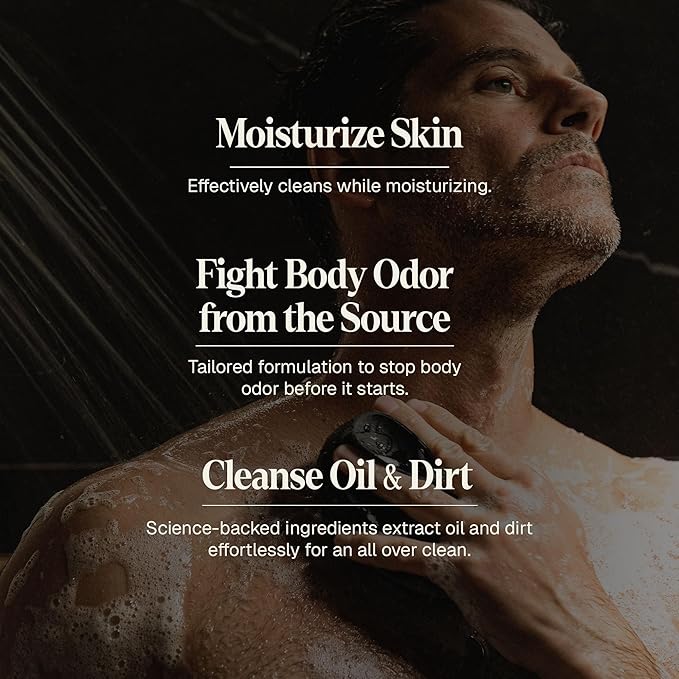 Black Wolf Moisturizing Body Wash for Men, Sandalwood - Hydrating Bodywash