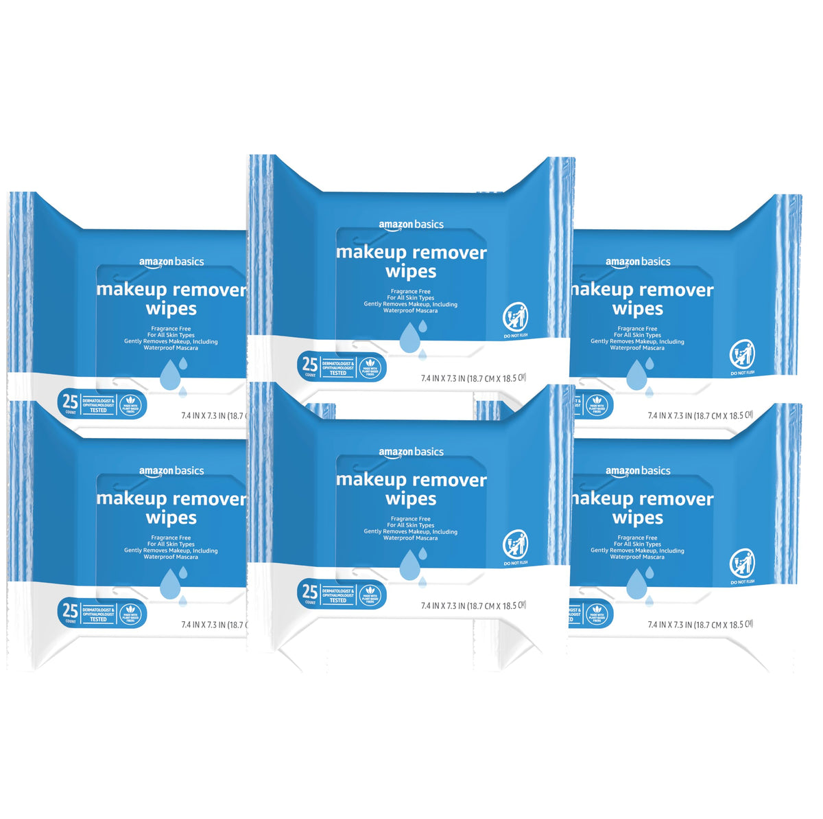 Makeup Remover Wipes, Hydrating Facial Cleansing, Hyaluronic Acid, Dermatologist Tested, Plant Based, Alcohol-Free, Removes Waterproof Mascara, 25 Count, 2-Pack