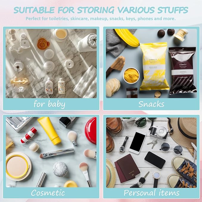 BuyCard 2 Pcs Preppy Patch Clear Mama Bag, Women Chenille Letter Makeup Cosmetic Bag for Travel, PVC Waterproof Organization Outdoor Zipper Pouch Toiletry Bag for Women Girl