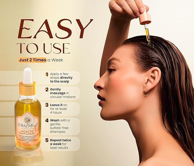 IUBA NATURAL Organic Hair Oil For Dry Hair & Scalp Care- moisturizing hair oil- 2 oz