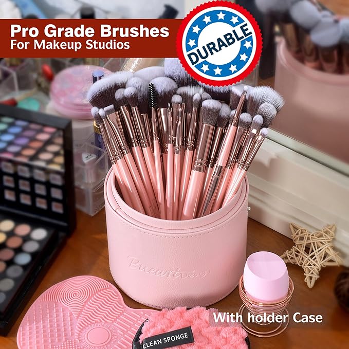 Bueart Design Labeled 30Pcs Professional Deluxe Makeup Brushes Set
