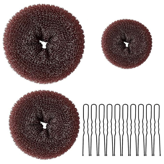 TsMADDTs Donut Hair Bun Maker, Dark Brown Bun Maker for Dance, Invisible